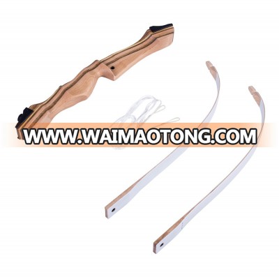 Wooden recurve bow for hunting and shooting